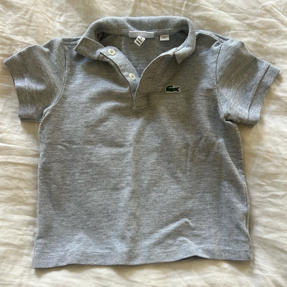 Toddler girls grey polo Lacoste size 4T